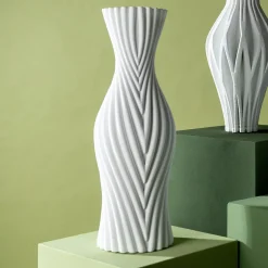 Wazon Ceramiczny Skandynawski Biały Ø18x50 Cm