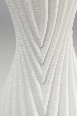 Wazon Ceramiczny Skandynawski Biały Ø18x50 Cm