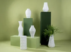 Wazon Ceramiczny Skandynawski Biały Ø18x50 Cm