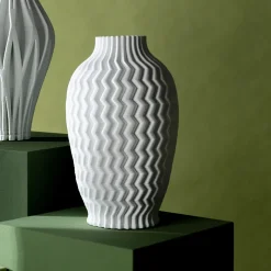 Wazon Ceramiczny Skandynawski Biały Ø22x35 Cm