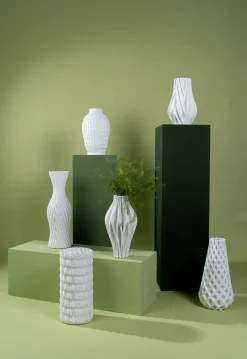 Wazon Ceramiczny Skandynawski Biały Ø22x35 Cm