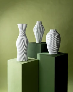 Wazon Ceramiczny Skandynawski Biały Ø22x35 Cm