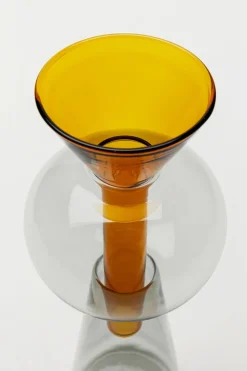Wazon 2-częściowy Szklany Nowoczesny Pomarańczowy Ø9x26 Cm