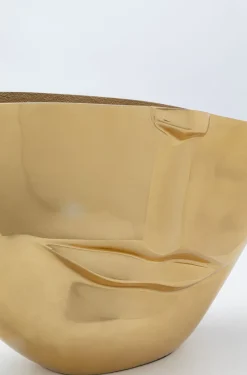 Wazon Half Face 46x29 Cm Aluminium Złoty