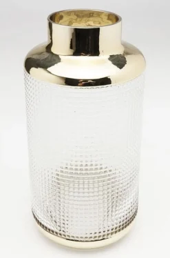 Wazon LA Noble ∅15x30 Cm Transparentno-złoty