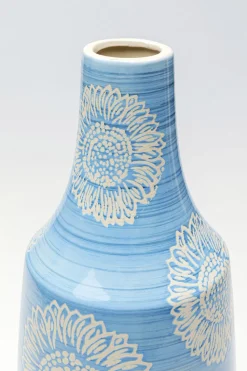 Wazon Porcelanowy Niebieski Motyw Kwiatowy Ø19x47 Cm