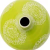 Wazon Porcelanowy Zielony Motyw Kwiatowy Ø25x21 Cm