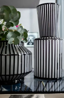 Wazon Roulette ∅18x41 Cm Biało-czarny