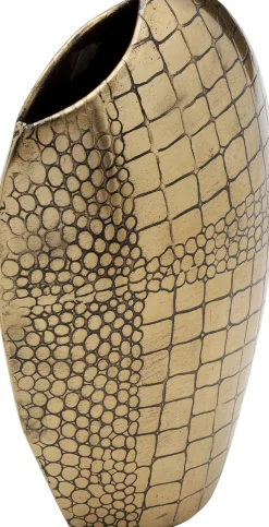 Wazon Stalowy Złoty Do Salonu 15x21 Cm