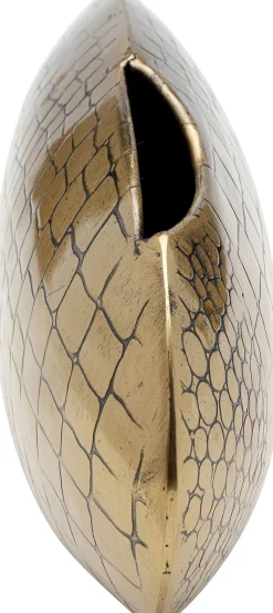 Wazon Stalowy Złoty Do Salonu 27x12 Cm