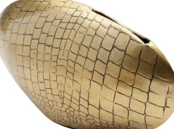 Wazon Stalowy Złoty Do Salonu 27x12 Cm