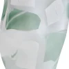 Wazon Szklany Do Salonu Zielone Wzory 19x29 Cm