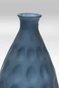 Wazon Szklany Niebieski Ø17x38 Cm Wzór Kółka