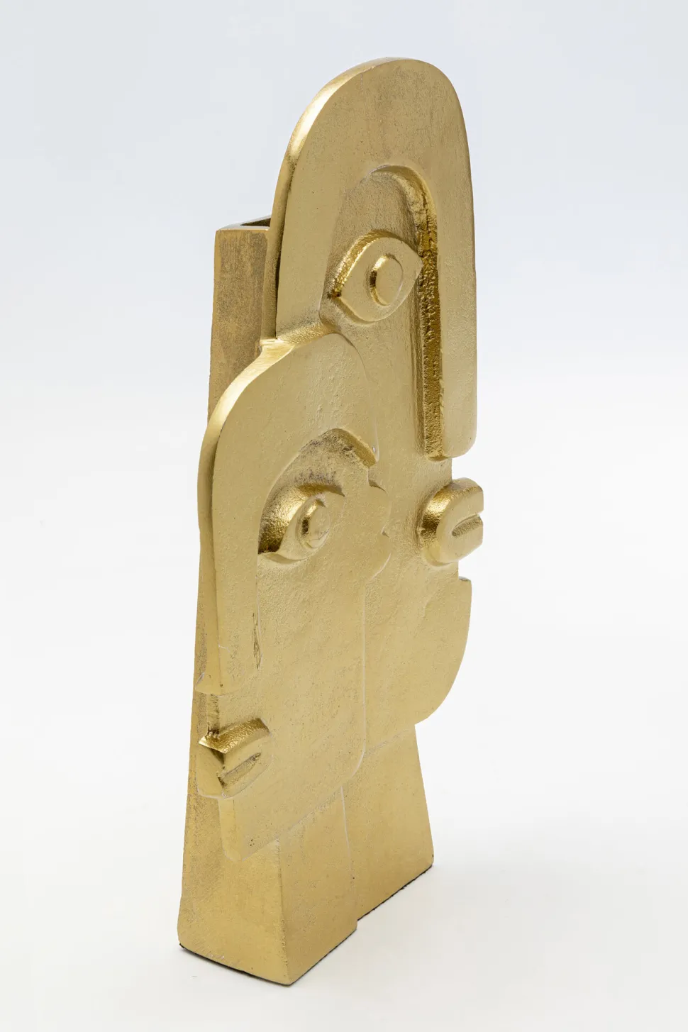 Wazon Z Aluminium W Kolorze Złotym Motyw Twarzy 20x36 Cm