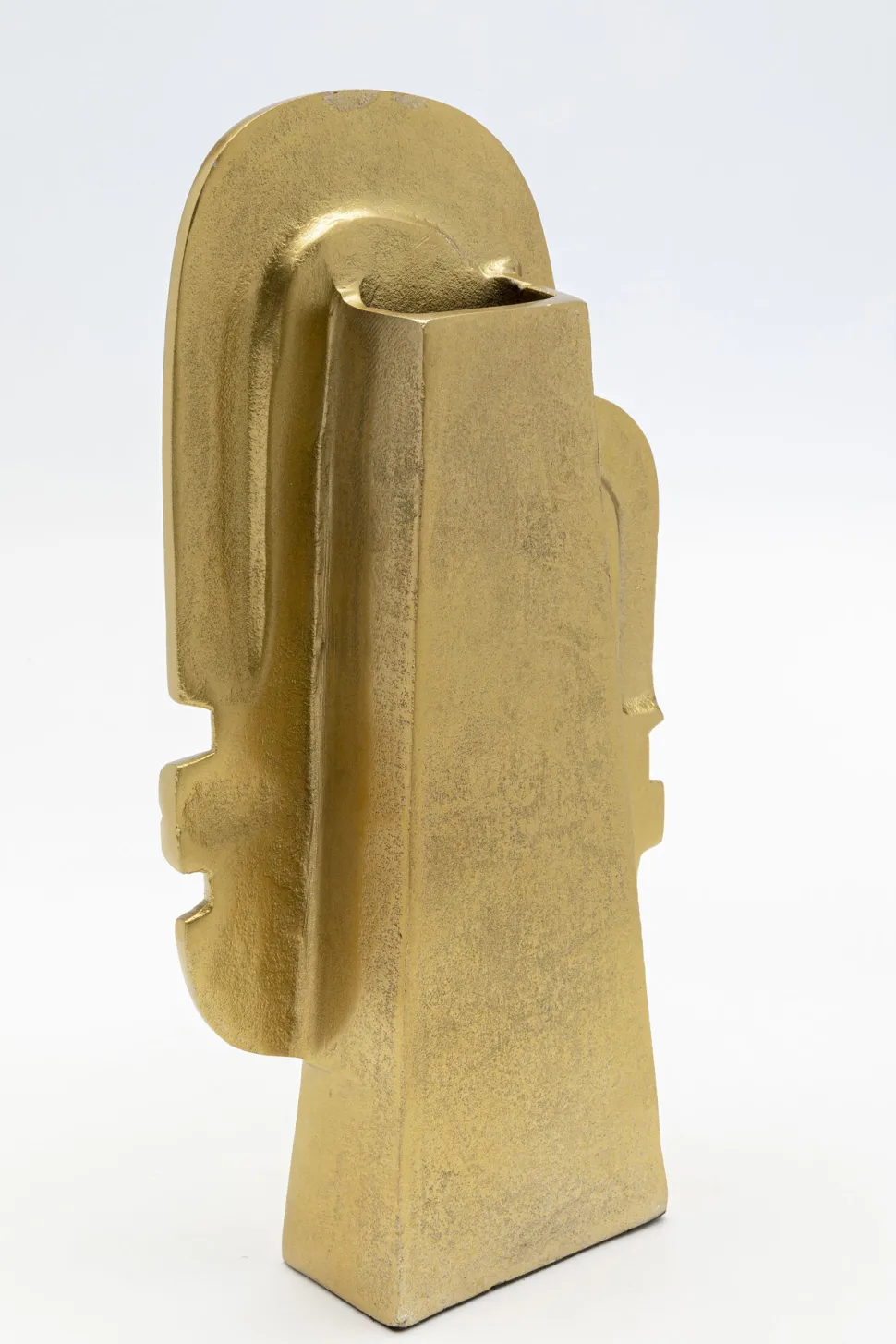 Wazon Z Aluminium W Kolorze Złotym Motyw Twarzy 20x36 Cm