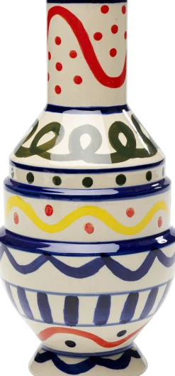 Wazon Z Ceramiki Boho Kolorowe Wzory Ø13x25 Cm