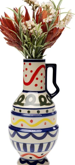 Wazon Z Ceramiki Boho Kolorowe Wzory Ø13x25 Cm