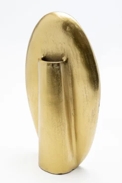 Wazon Złoty Z Aluminium Motyw Twarzy 20x35 Cm