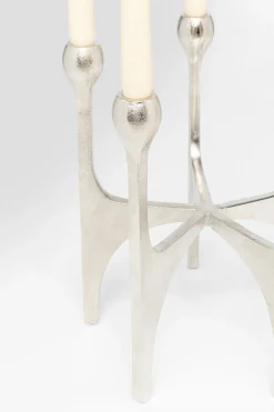 Świecznik Na 5 świec Aluminium Srebrne 26x31 Cm