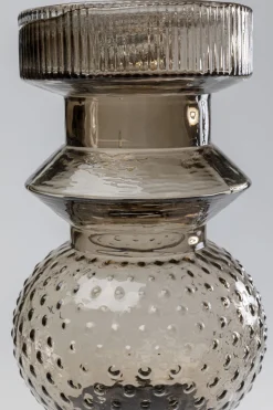 Świecznik Szklany Szaro-brązowy Ø12x49 Cm