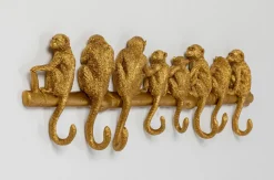 Wieszak ścienny Monkey Hook 70x22 Cm Złoty