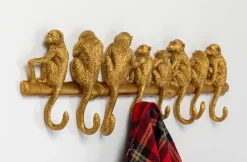 Wieszak ścienny Monkey Hook 70x22 Cm Złoty