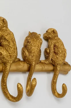Wieszak ścienny Monkey Hook 70x22 Cm Złoty