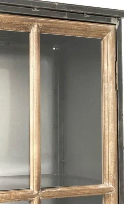 Witryna Kontor 187x97 Cm Szaro-drewniana