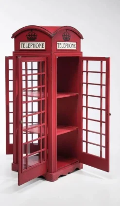 Witryna London Telephone 140x53 Cm Czerwona