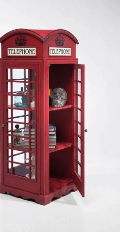 Witryna London Telephone 140x53 Cm Czerwona