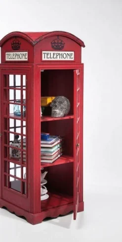 Witryna London Telephone 140x53 Cm Czerwona