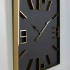 Zegar ścienny Kwadratowy Czarno-złoty 92x92 Cm