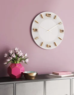 Zegar ścienny Leonardo Ø49 Cm Biało-złoty