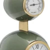 Zegar Stołowy Zielono-złoty Stalowy 57 Cm