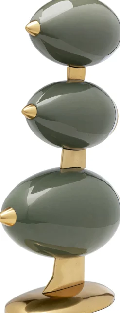 Zegar Stołowy Zielono-złoty Stalowy 57 Cm