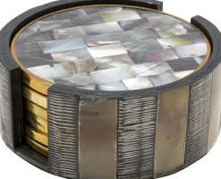 Zestaw 6 Podkładek Okrągłych Pod Kubki Kolorowe Z Organizerem Ø11 Cm