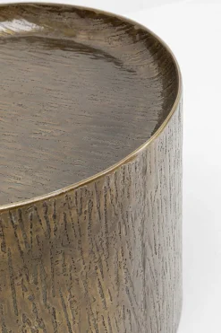 Zestaw 2 Stolików Kawowych Kolor Brązowy Aluminium Wykończenie Mosiężne