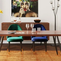 Zestaw Dwóch Krzeseł Iris Velvet 49x84 Cm Niebieskie