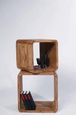 Zestaw Dwóch Stolików Kawowych Authentico Cube Drewniane