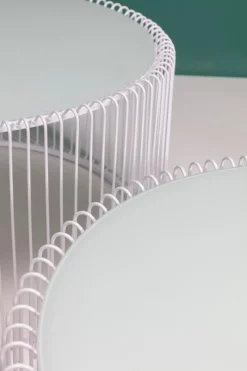Zestaw Dwóch Stolików Kawowych Wire Białe