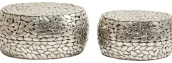 Zestaw Dwóch Stolików Kawowych Pebbles Deluxe Srebrne