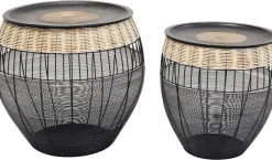 Zestaw Dwóch Stolików Kawowych African Drums Czarne