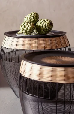 Zestaw Dwóch Stolików Kawowych African Drums Czarne
