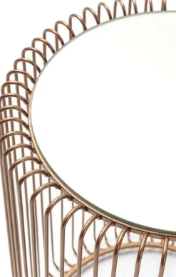 Zestaw Dwóch Stolików Wire Copper Miedziane - Blaty Lustrzane