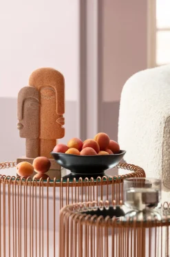 Zestaw Dwóch Stolików Wire Copper Miedziane - Blaty Lustrzane