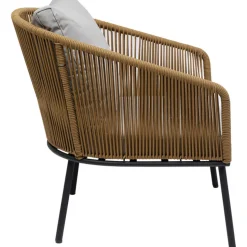 Zestaw Ogrodowy Szaro-naturalny 4-set Sofa, Stolik I 2 Fotele
