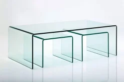 Zestaw Trzech Stolików Kawowych Clear Club Transparentne