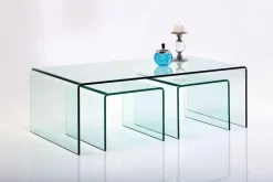 Zestaw Trzech Stolików Kawowych Clear Club Transparentne