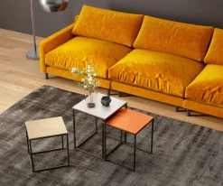 Zestaw Trzech Stolików Kawowych Loft Square Aluminum Kolorowe